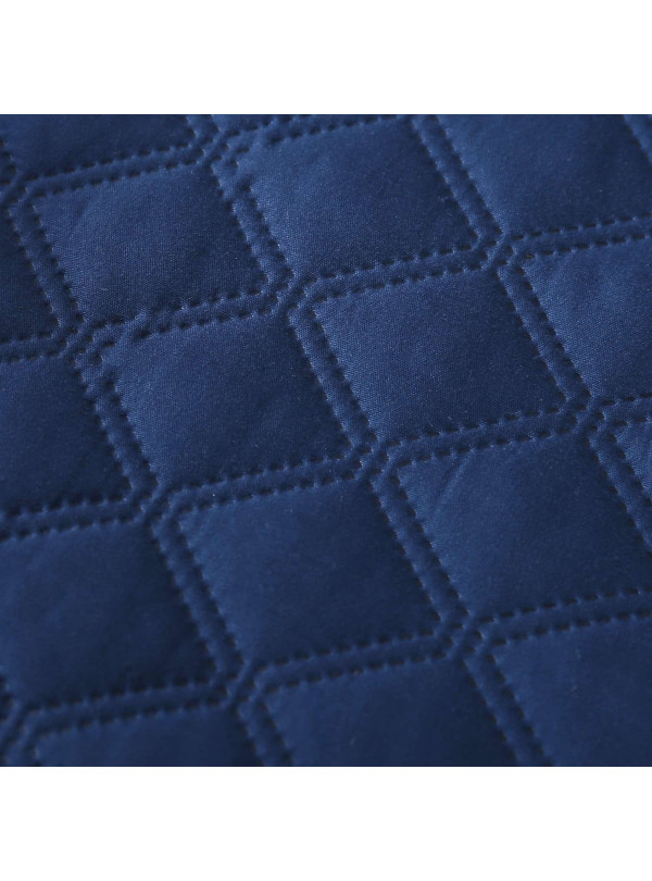 NARZUTA NA ŁÓZKO 200x220 PIKOWANA Z FALBANKĄ GRANATOWA