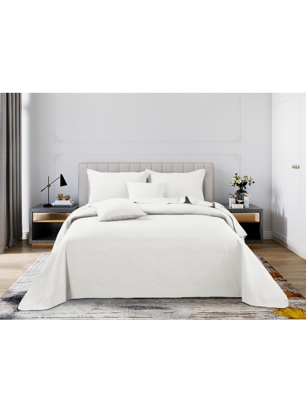 NARZUTA NA ŁÓZKO 200x220 PIKOWANA TRIO KREM KREMOWA