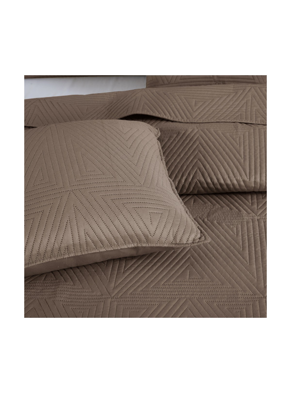 NARZUTA NA ŁÓZKO 200x220 PIKOWANA TRIO JASNY BRĄZ