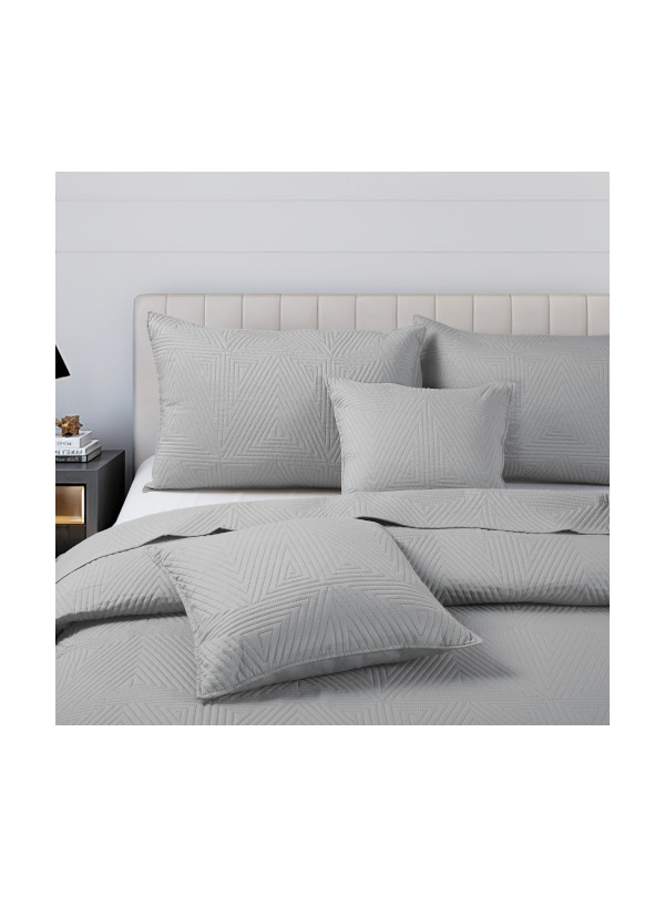NARZUTA NA ŁÓZKO 200x220 PIKOWANA TRIO SZARA