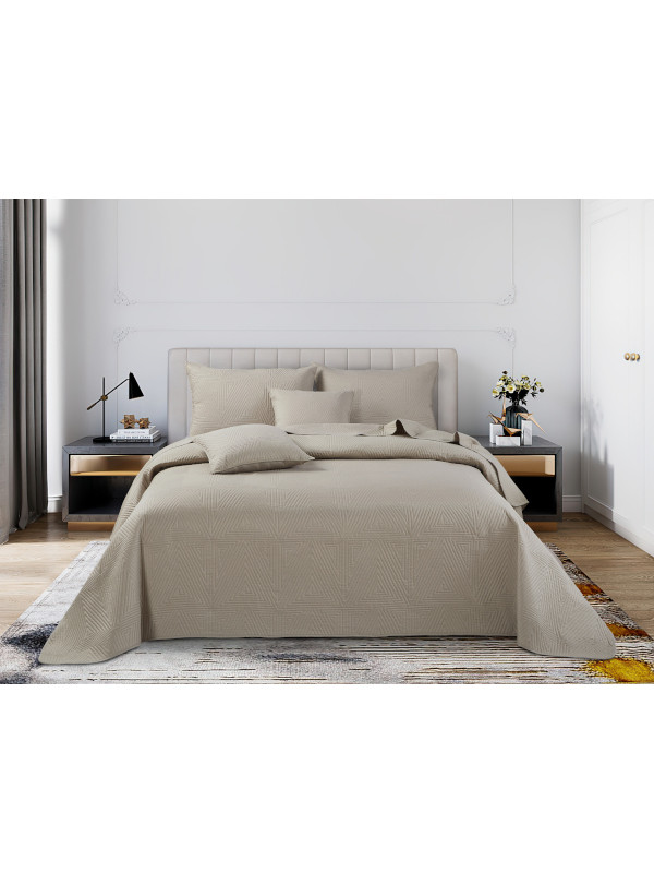 NARZUTA NA ŁÓZKO 200x220 PIKOWANA TRIO BEŻ BEŻOWA