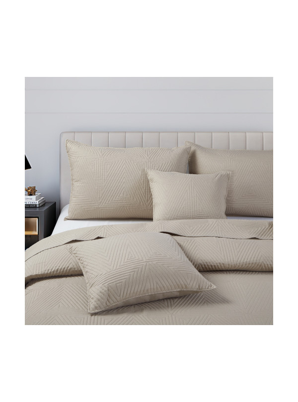 NARZUTA NA ŁÓZKO 200x220 PIKOWANA TRIO BEŻ BEŻOWA