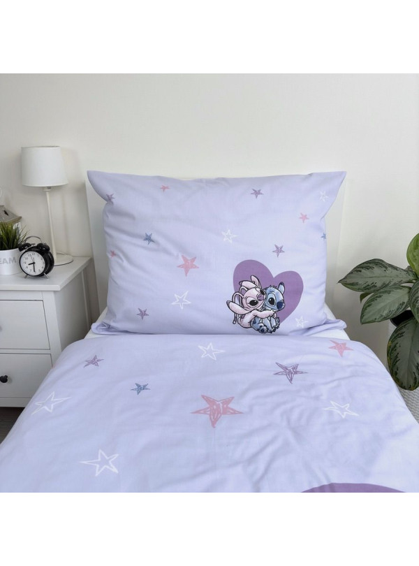 KOMPLET POŚCIELI MŁODZIEŻOWEJ 140x200 LILO I STITCH DISNEY FIOLETOWY LS-02