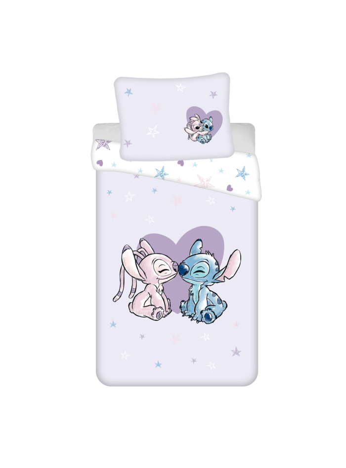 KOMPLET POŚCIELI MŁODZIEŻOWEJ 140x200 LILO I STITCH DISNEY FIOLETOWY LS-02