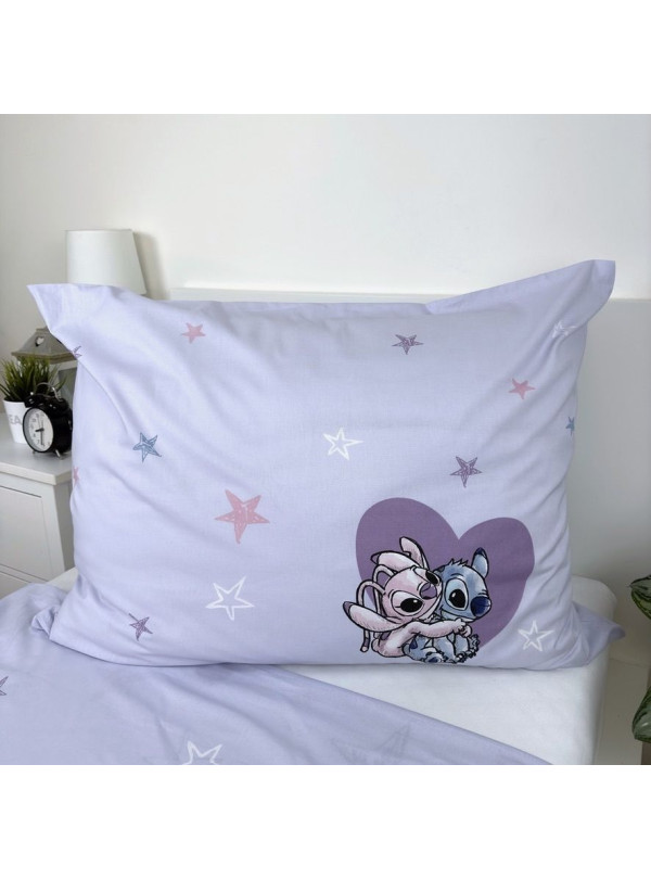 KOMPLET POŚCIELI MŁODZIEŻOWEJ 140x200 LILO I STITCH DISNEY FIOLETOWY LS-02