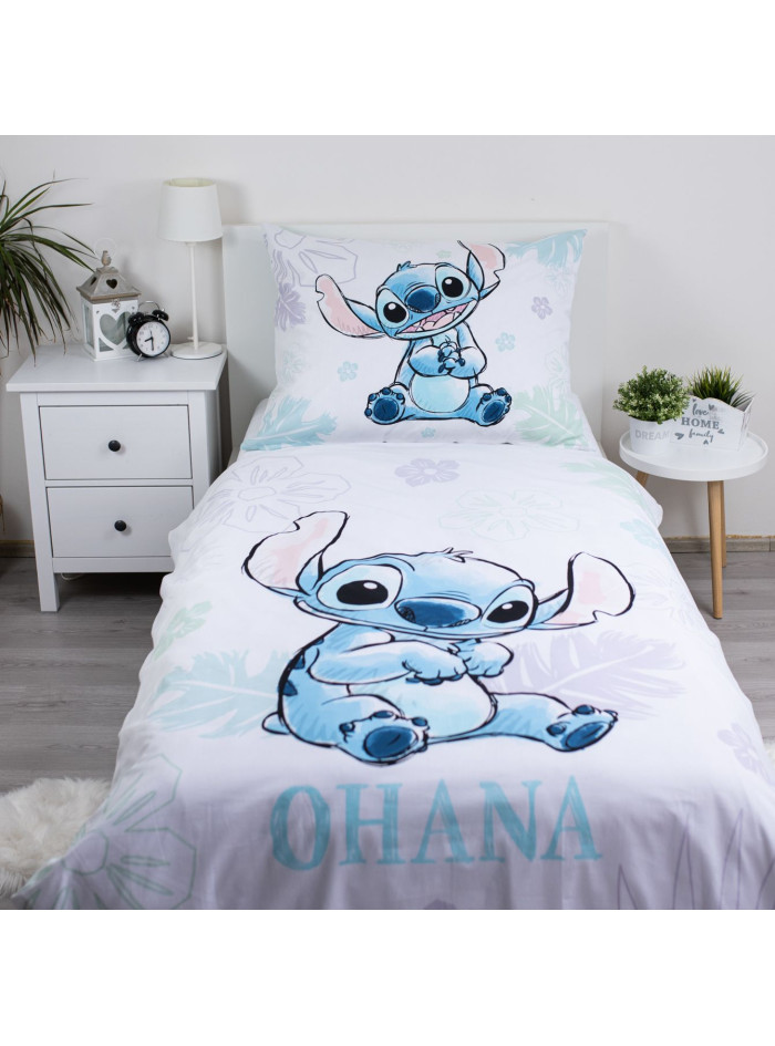 KOMPLET POŚCIELI 140x200 LILO I STITCH DISNEY BIAŁA OHANA