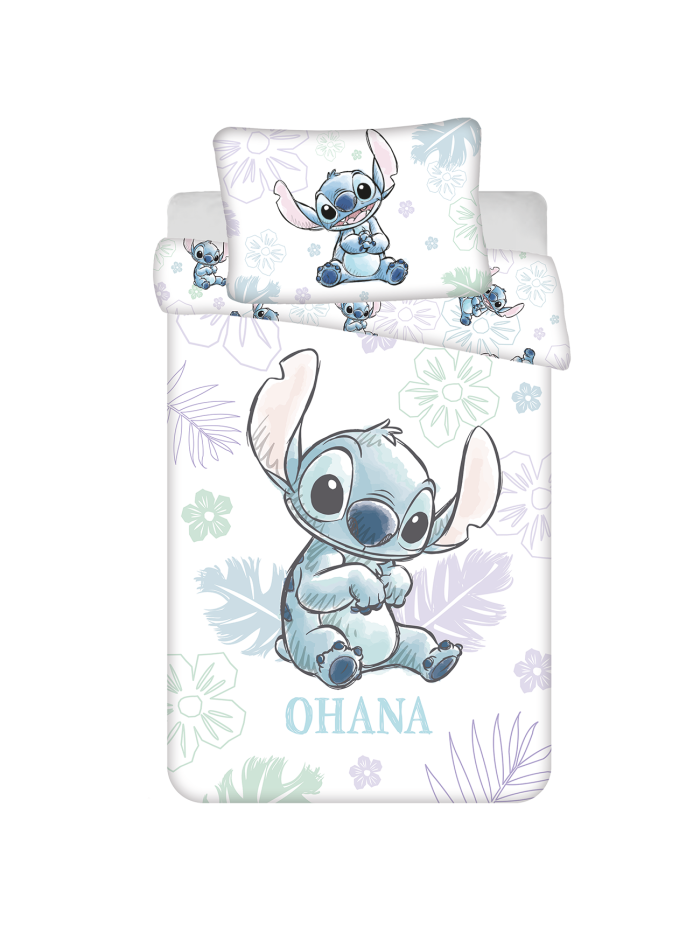 POŚCIEL DO ŁÓŻECZKA 100x135 LILO I STITCH OHANA