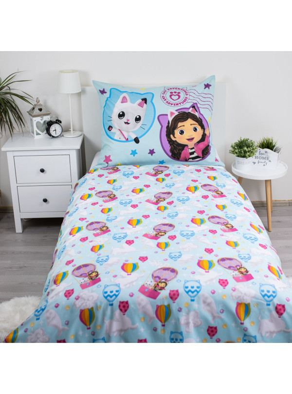 POŚCIEL 140x200 KOCI DOMEK GABI DLA DZIECI BALON