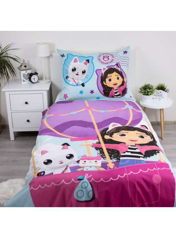 POŚCIEL 140x200 KOCI DOMEK GABI DLA DZIECI BALON