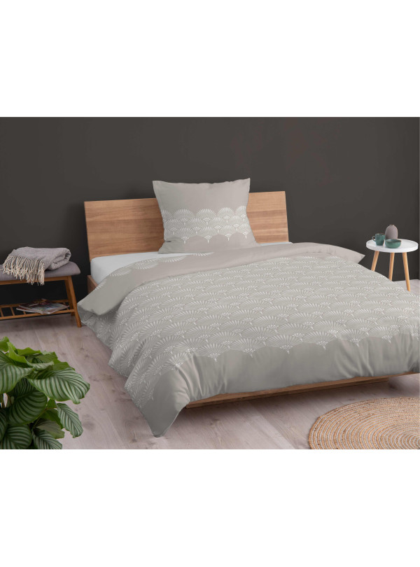 POŚCIEL FLANELOWA 140x200 BEŻOWA BAWEŁNIANA 4951_A