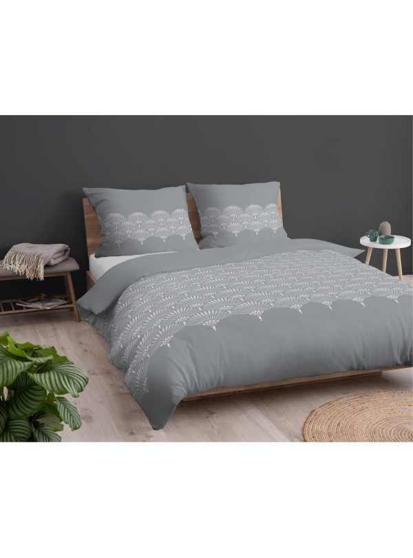 POŚCIEL FLANELOWA 160x200 SZARA BAWEŁNIANA 4951_B