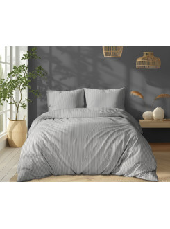 KOMPLET POŚCIELI 180x200 ADAMASZEK JASNOSZARA HOTELOWA PREMIUM 2
