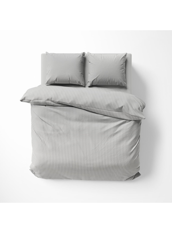 KOMPLET POŚCIELI 180x200 ADAMASZEK JASNOSZARA HOTELOWA PREMIUM