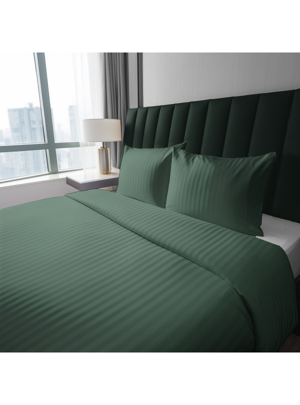 KOMPLET POŚCIELI 180x200 ADAMASZEK OLIWKOWA HOTELOWA PREMIUM