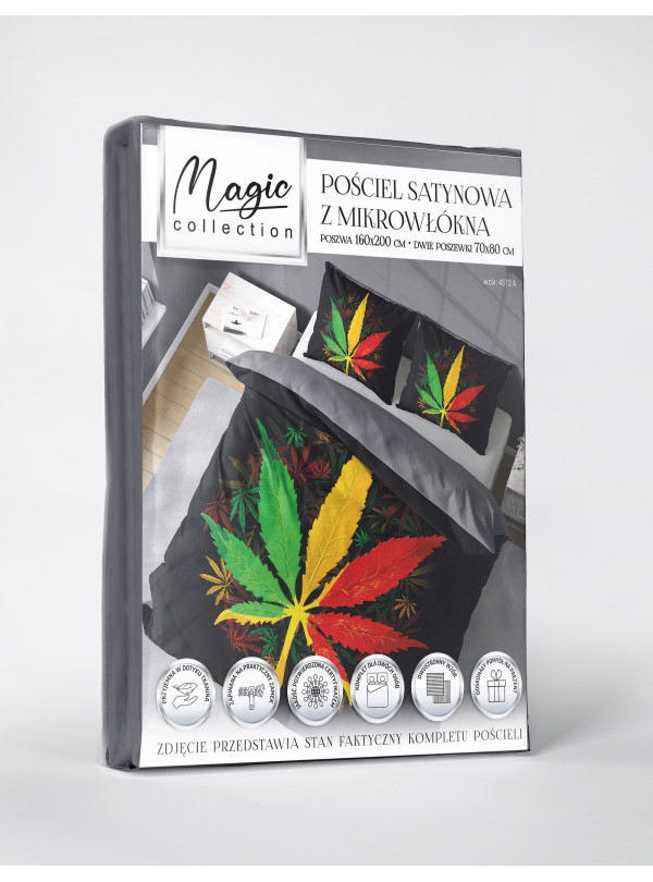 KOMPLET POŚCIELI 160x200 DWUSTRONNA 3D KONOPIA INDYJSKA 4373_A