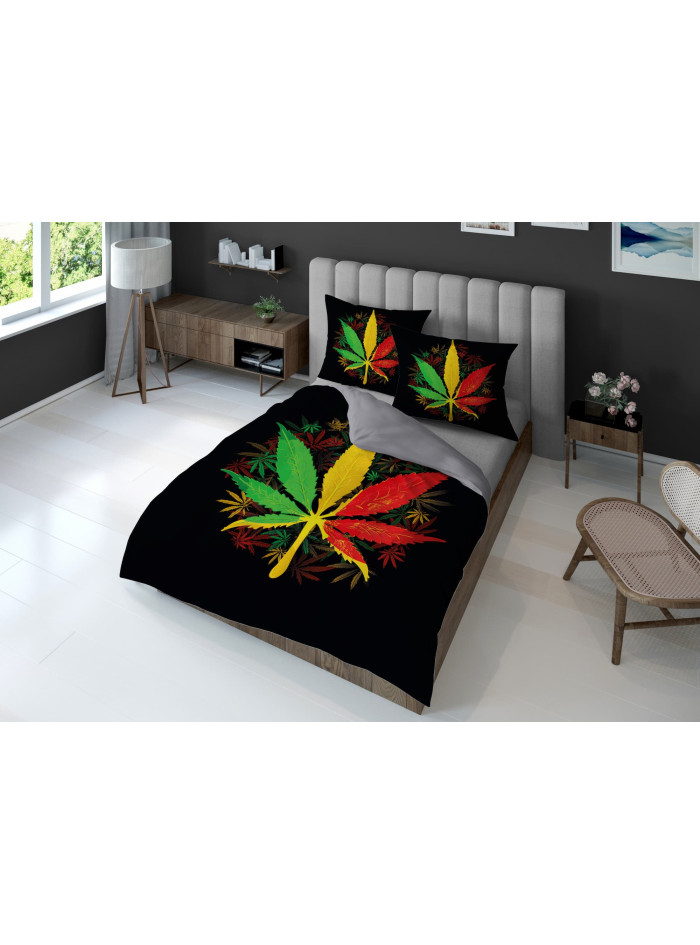 KOMPLET POŚCIELI 160x200 DWUSTRONNA 3D KONOPIA INDYJSKA 4373_A