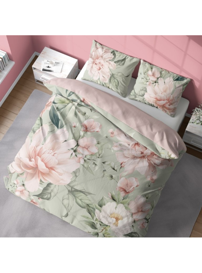 KOMPLET POŚCIELI 160x200 DWUSTRONNA 3D W KWIATY 5308_A