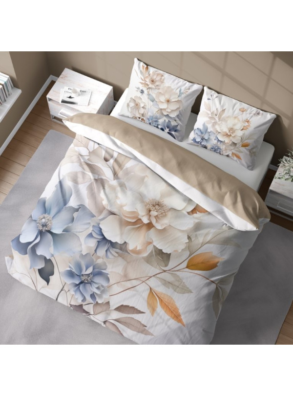 KOMPLET POŚCIELI 160x200 DWUSTRONNA 3D W KWIATY 5315_A