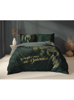 POŚCIEL 200x220 BAWEŁNIANA ZIELONA ŁAPACZ SNÓW 5123_A