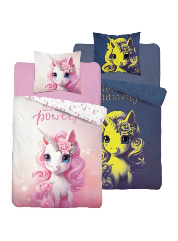 POŚCIEL 140x200 ŚWIECĄCA W CIEMNOŚCI JEDNOROŻEC 5418_A