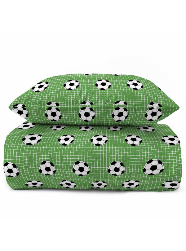 POŚCIEL MŁODZIEŻOWA 160x200 ZIELONA PIŁKA NOŻNA 5452_A