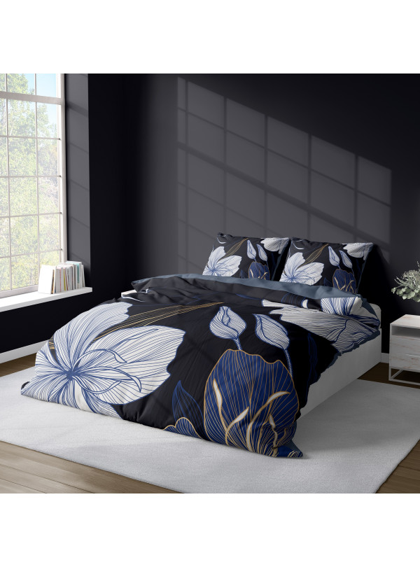 KOMPLET POŚCIELI 160x200 DWUSTRONNA 3D W KWIATY 4222_A