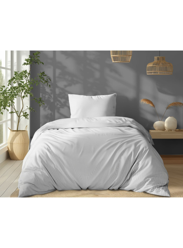 POŚCIEL 140x200 BIAŁA Z ADAMASZKU HOTELOWA PREMIUM