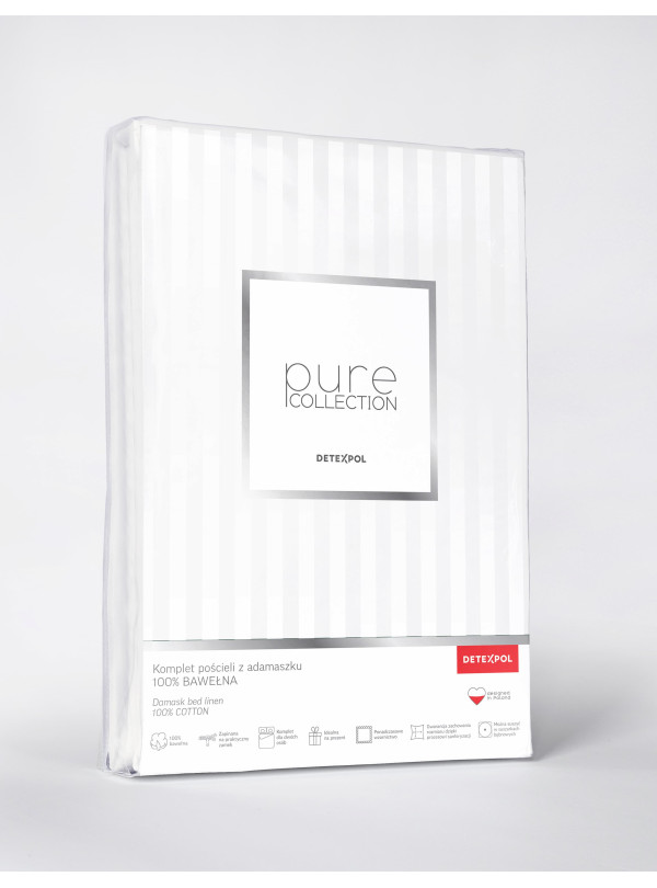 POŚCIEL 140x200 BIAŁA Z ADAMASZKU HOTELOWA PREMIUM