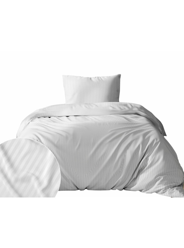 POŚCIEL 140x200 BIAŁA Z ADAMASZKU HOTELOWA PREMIUM