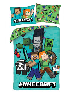 POŚCIEL 140x200 MINECRAFT ALEX STEVE NIEBIESKA MNC-744 2