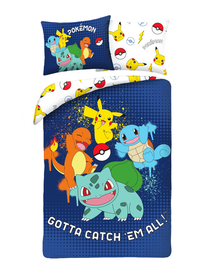 POŚCIEL 140x200 POKEMON PIKACHU NIEBIESKA POK-1020
