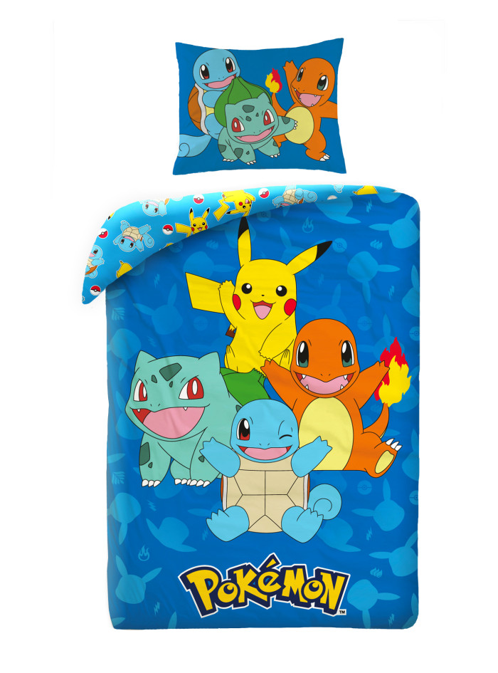 POŚCIEL 140x200 POKEMON PIKACHU NIEBIESKA POK-579