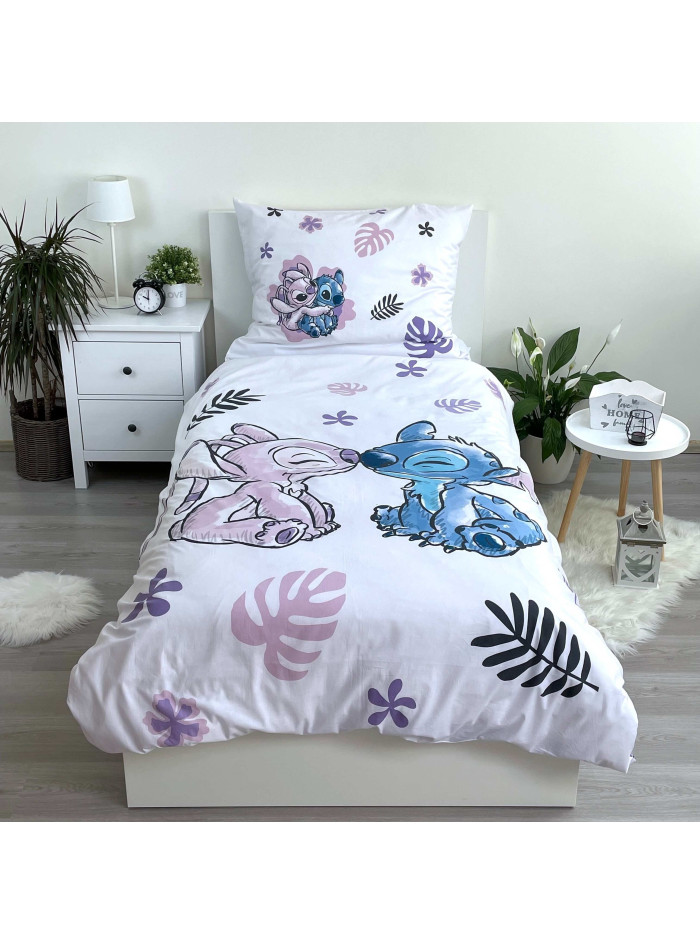 KOMPLET POŚCIELI 160x200 LILO I STITCH DISNEY BIAŁA
