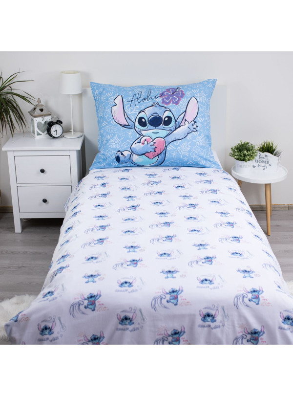 KOMPLET POŚCIELI 140x200 LILO I STITCH DISNEY NIEBIESKA ALOHA