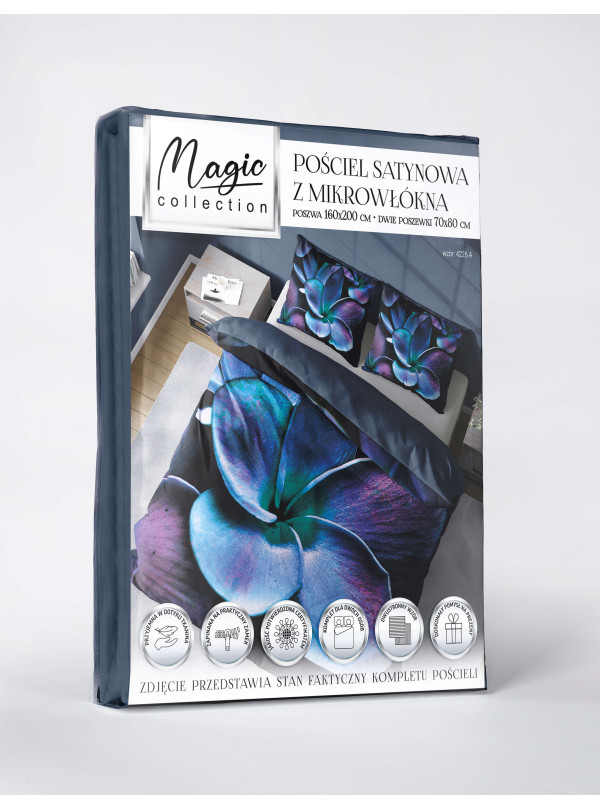 KOMPLET POŚCIELI 160x200 DWUSTRONNA 3D W KWIATY 4226_A