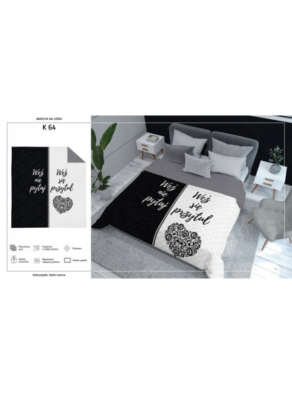 NARZUTA NA ŁÓZKO 170x210 PIKOWANA WEŹ SIĘ PRZYTUL