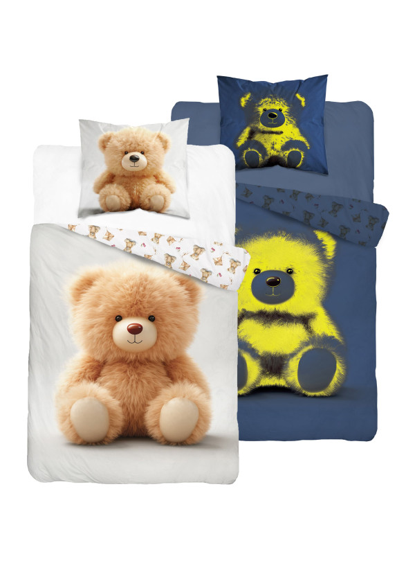 POŚCIEL 160x200 ŚWIECĄCA W CIEMNOŚCI MIŚ PLUSZAK 5416_A