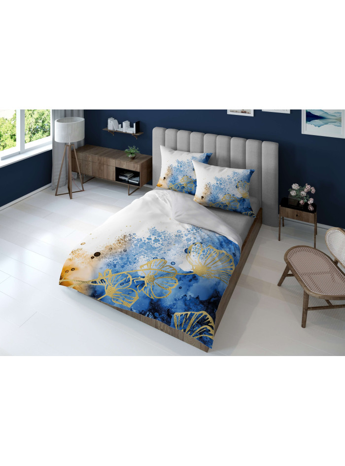 KOMPLET POŚCIELI 160x200 DWUSTRONNA 3D W KWIATY 4223_A