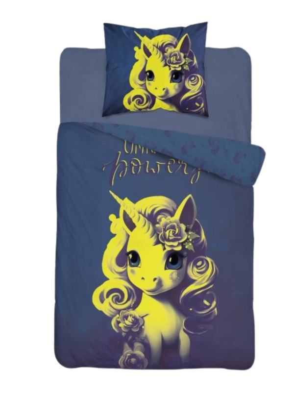 POŚCIEL 160x200 ŚWIECĄCA W CIEMNOŚCI JEDNOROŻEC 5418_A