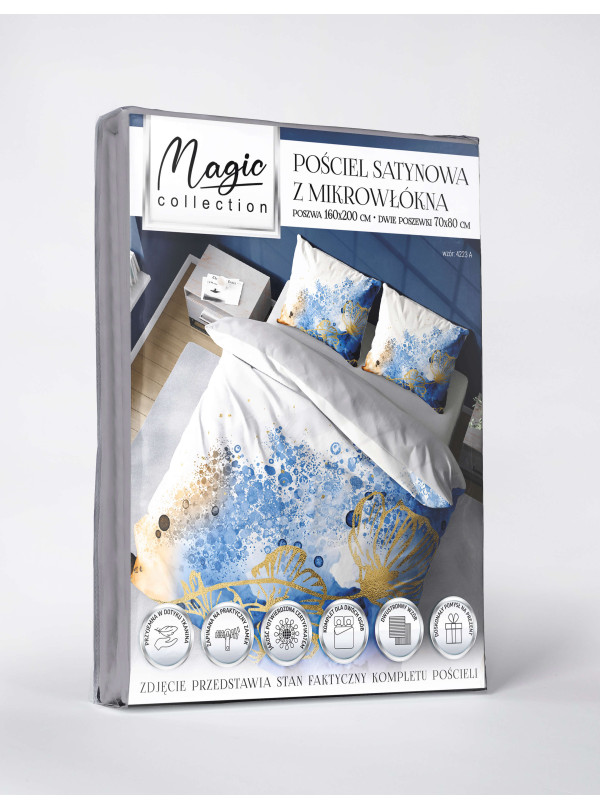 KOMPLET POŚCIELI 160x200 DWUSTRONNA 3D W KWIATY 4223_A