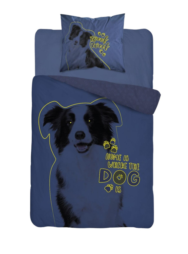 POŚCIEL 160x200 ŚWIECĄCA W CIEMNOŚCI PIES PIESEK 4088_A