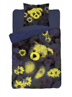 POŚCIEL 140x200 ŚWIECĄCA W CIEMNOŚCI MIŚ W KWIATACH 5415_A 2