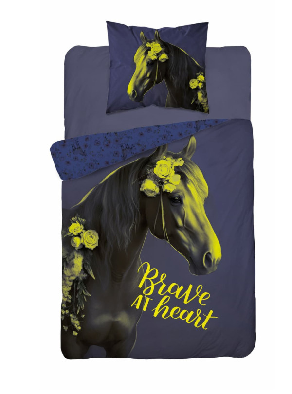 POŚCIEL 160x200 ŚWIECĄCA W CIEMNOŚCI Z KONIEM KOŃ 5412_A