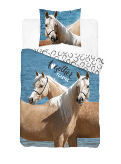 POŚCIEL 160x200 ŚWIECĄCA W CIEMNOŚCI PIĘKNE KONIE