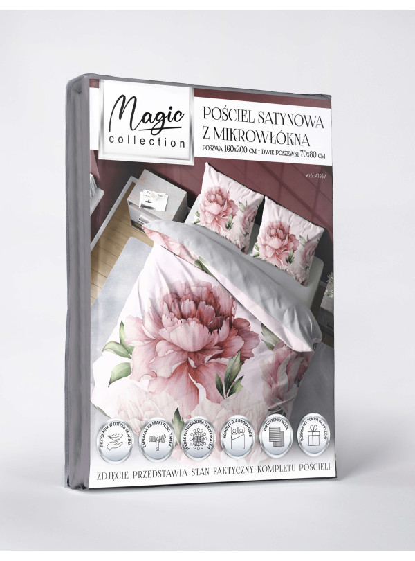 KOMPLET POŚCIELI 160x200 DWUSTRONNA 3D W KWIATY 4196_A