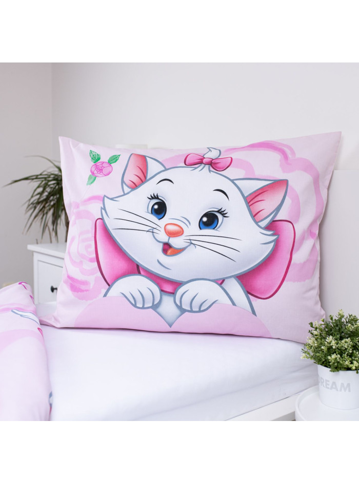 POŚCIEL BAWEŁNIANA 140x200 CM KOTKA MARIE DISNEY RÓŻÓWA