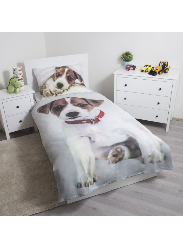 POŚCIEL DZIECIĘCA MŁODZIEŻOWA 140x200 Z PSEM SZCZENIACZEK