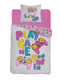 POŚCIEL 140x200 ŚWIECĄCA W CIEMNOŚCI GAMER GIRL