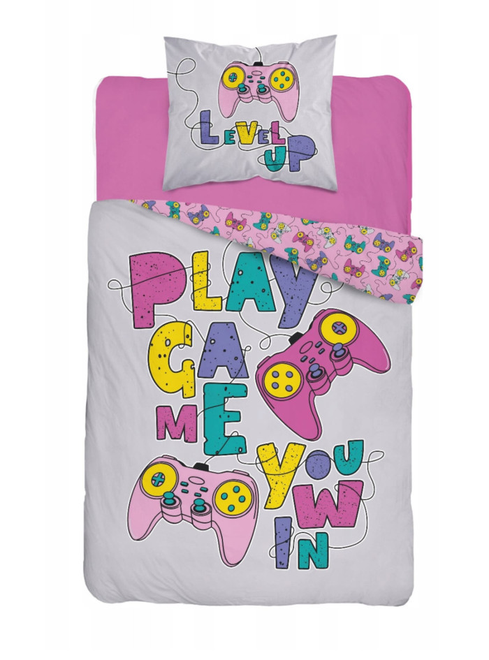 POŚCIEL 140x200 ŚWIECĄCA W CIEMNOŚCI GAMER GIRL