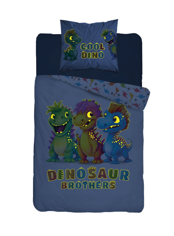 POŚCIEL 160x200 ŚWIECĄCA W CIEMNOŚCI DINUSIE DINOZAURY